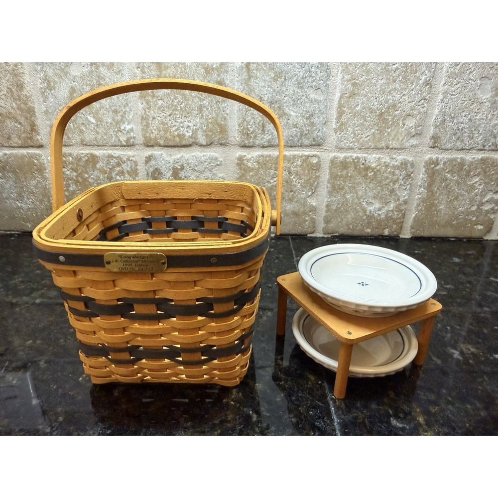 Longaberger Collectors Club Miniature 1999 Two-Pie Basket Riser Bonnie Pie Plate - Picture 2 of 7